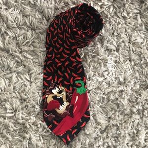 Looney Tunes Red Pepper/Tasmanian Devil Silk Tie